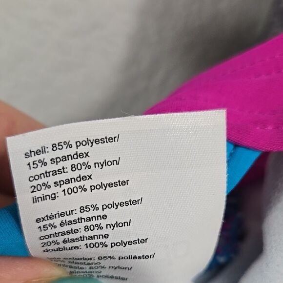 Speedo Girls Pink Gray Swimsuit Splice Racerback Keyhole One-Piece Bathing Suit - Picture 7 of 10